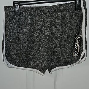 Splash Juniors Heathered Black White Polyester Spandex Running Shorts Athletic L